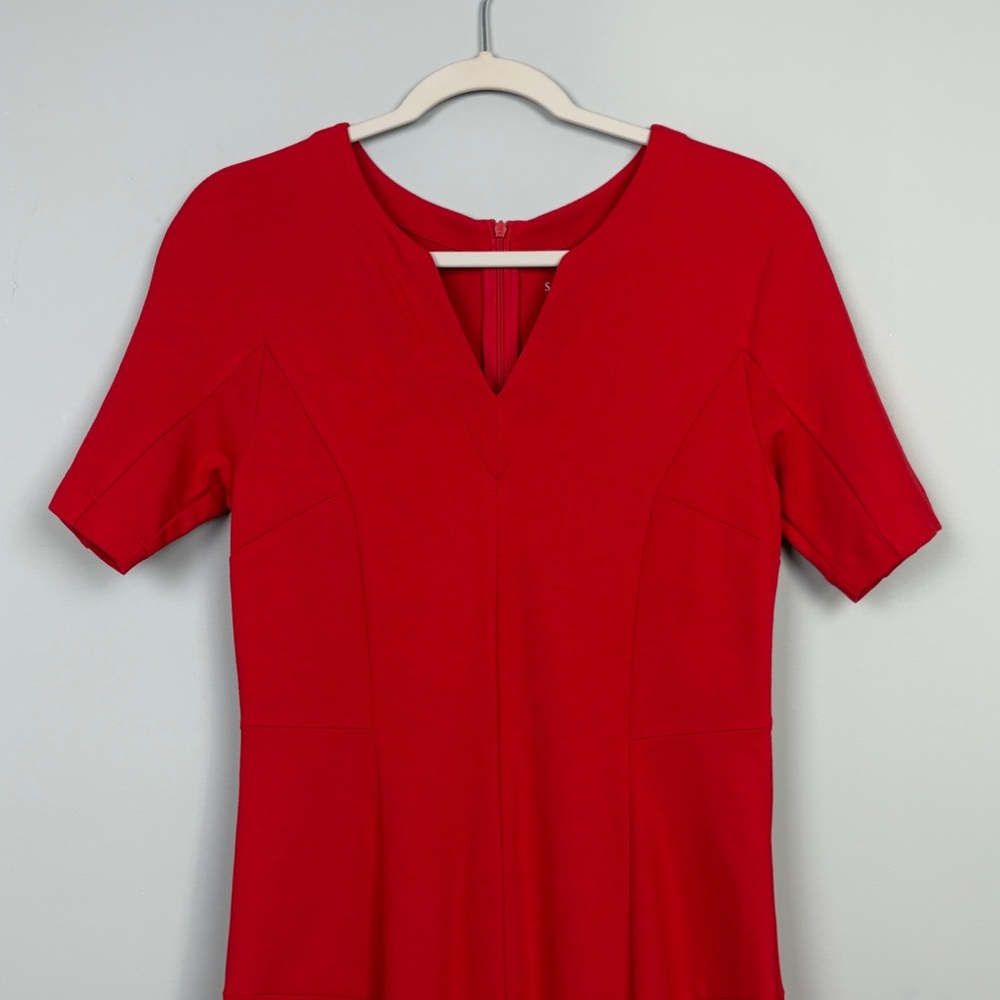 Soft Surroundings Scarletta Ponte Knit Red Maxi Dress SZ 6P - Picture 3 of 10